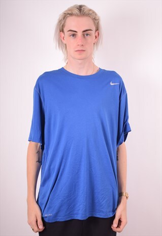 NIKE MENS VINTAGE T-SHIRT TOP XXL BLUE 90S