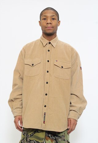 VINTAGE TOMMY HILFIGER FLEECE LINED CORDUROY OVERSHIRT