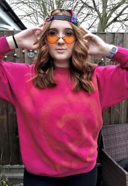 90s Pink on pink acid house style swirl rework sweatshirt