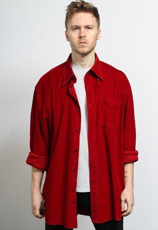 VINTAGE CORDUROY CORD SHIRT RED