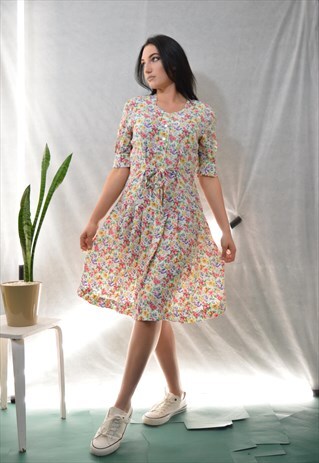 VINTAGE SUMMER FLOWER DRESS