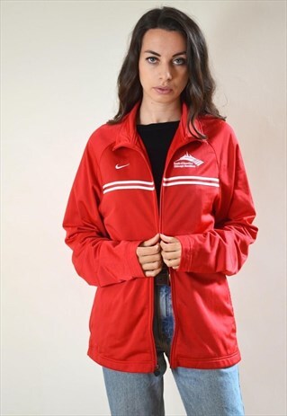 1990S VINTAGE NIKE RED & WHITE USA TRACK JACKET