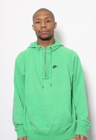 VINTAGE NIKE LOGO 1/4 ZIP HOODIE GREEN