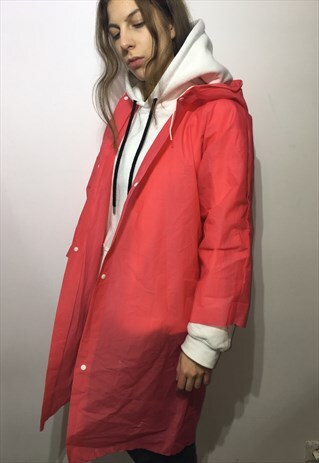 VINTAGE 90' OLDSCHOOL AMAZING CASUAL PINK UNIQUE RAIN COAT