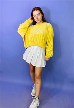 Vintage Nike Yellow Velvet Embroidered Sweatshirt