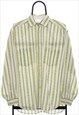 Vintage EK White Striped Long Sleeved Shirt Mens