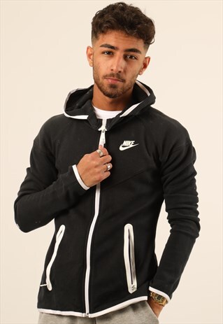 VINTAGE NIKE PRINT LOGO ZIPPED HOODIE