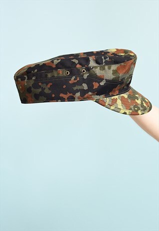 90'S RETRO MILITARY STYLE CAMO CARGO UTILITY CAP HAT