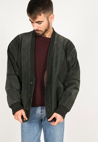 LAST UNIT SALE / VINTAGE 80S WINTER BOMBER SUEDE JACKET