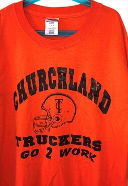 Vintage 90s USA Churchland American Football T-shirt Large