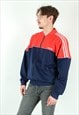 1980'S VINTAGE MEN'S M RETRO TRACKSUIT JACKET TOP JUMPER RED