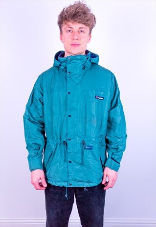 VINTAGE BERGHAUS AQUAFOIL MOUNTAIN PARKA JACKET IN GREEN