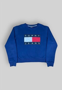 Tommy Jeans Spellout Sweatshirt in Navy Blue