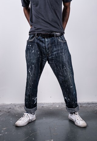 VINTAGE BLUE LEVI'S 501 PAINT JEANS