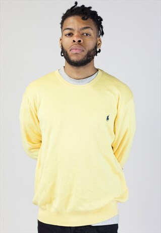 VINTAGE POLO BY RALPH LAUREN YELLOW CARDIGAN