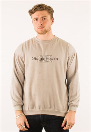 VINTAGE BEIGE GIORGO KHAKIS CREWNECK SWEATSHIRT