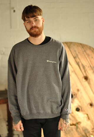VINTAGE 90S CHAMPION SPELL OUT LOGO SWEATER