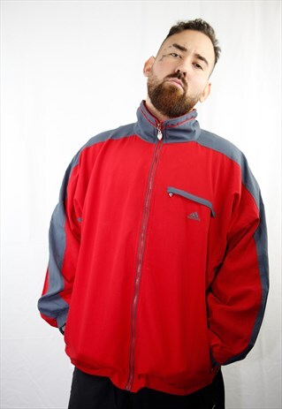 VINTAGE RED& GREY BOMBER TRACK JACKET ADIDAS