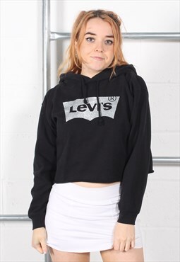 Vintage Levi's Hoodie in Black Pullover Lounge Jumper Small