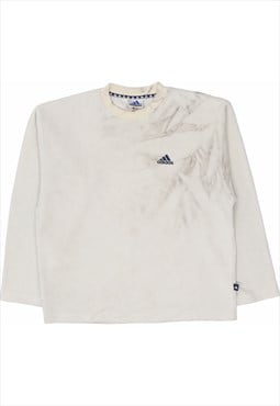 Vintage 90's Adidas Sweatshirt Spellout Crewneck Beige