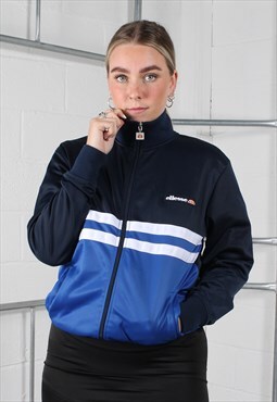 Vintage Ellesse Track Jacket in Navy with Logo Small
