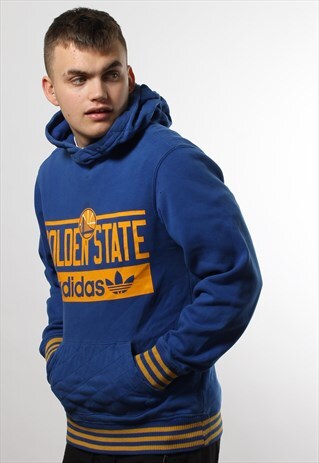 VINTAGE ADIDAS ORIGINALS BLUE SPELL OUT HOODIE