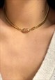 AUTHENTIC DIOR CD PENDANT - UPCYLCED CHOKER