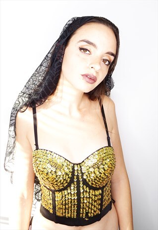 GOLD SEQUIN BUSTIER