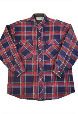 Vintage Shirt Long Sleeved Checked Blue/Red Medium