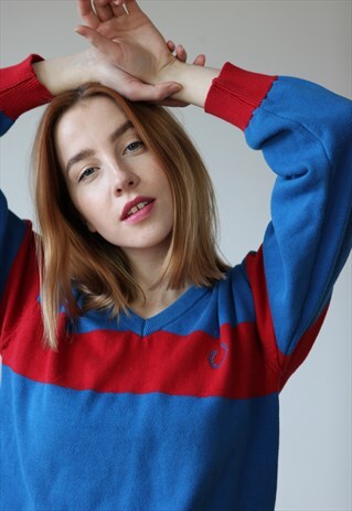 VINTAGE 90'S FRED PERRY V-NECK JUMPER