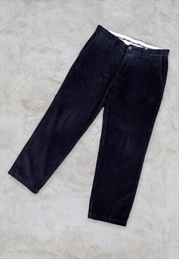 Vintage St Michael Black Corduroy Cord Trousers Pant 36W 30