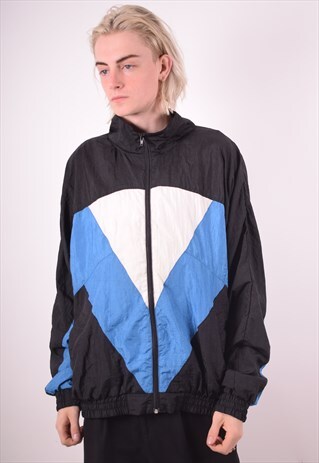 MENS VINTAGE TRACKSUIT TOP JACKET XL MULTI 90S