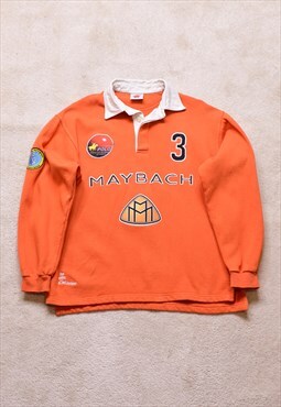 Vintage Saint Moritz Orange Rugby Polo Top