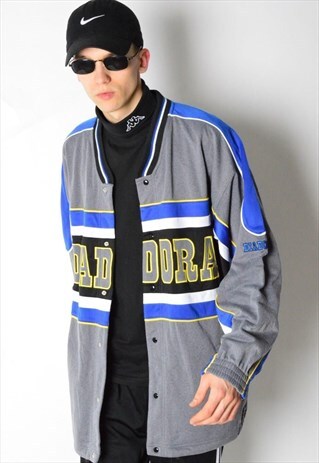 VINTAGE 90S GREY COLOUR BLOCK DIADORA JACKET