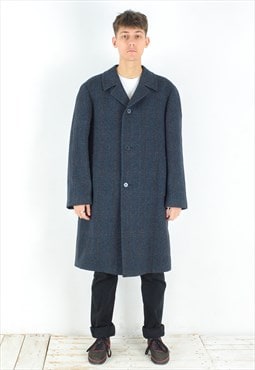 Vintage Men 2XL Herringbone Tweed Wool Jacket EU 56 Coat Top