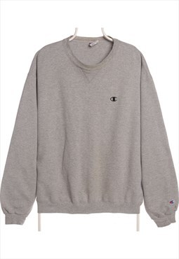 Vintage 90's Champion Sweatshirt Embroidered Crewneck Grey M
