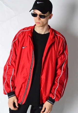 VINTAGE 90S RED NIKE TRACK JACKET