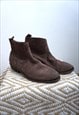 VINTAGE BROWN SUEDE LEATHER COWBOY WESTERN BOOTS SHOES