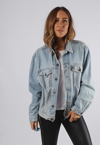VINTAGE DENIM JACKET BIG STAR OVERSIZED FITTED UK 16 (9DF)