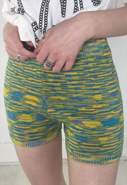 Vintage Y2k Knit Striped Festival Shorts
