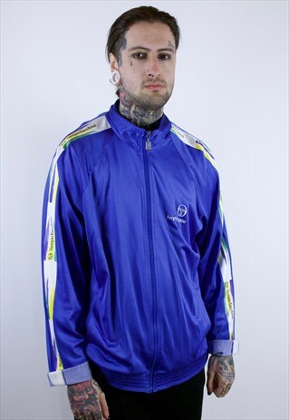 VINTAGE SERGIO TACCHINI TAPED LOGO TRACKSUIT TOP