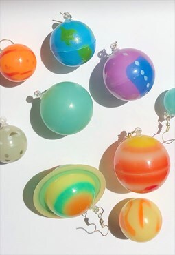 unisex funky out of this world weird planet festival earring