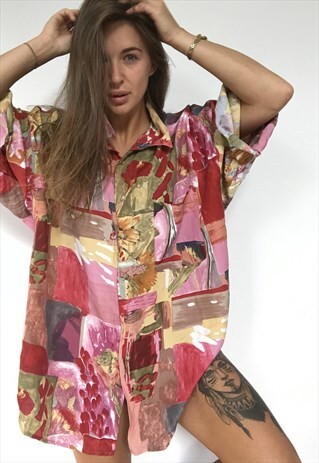 PATTERNED OVERSIZED RETRO VINTAGE UNISEX FESTIVAL SHIRT