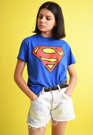 90'S RETRO SUPERMAN OVERSIZED SLOGAN TOP T-SHIRT TEE