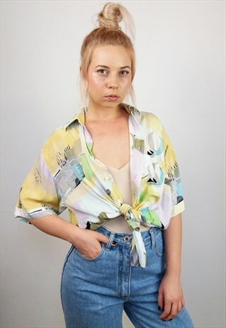 VINTAGE 80'S UNISEX PASTEL PATTERN FESTIVAL SHIRT