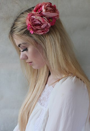 PINK FLOWER HAIR CLIP