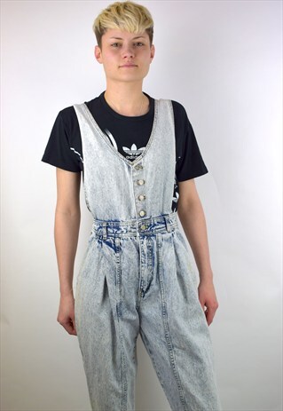 VINTAGE 90'S ACID WASH DENIM JUMPSUIT