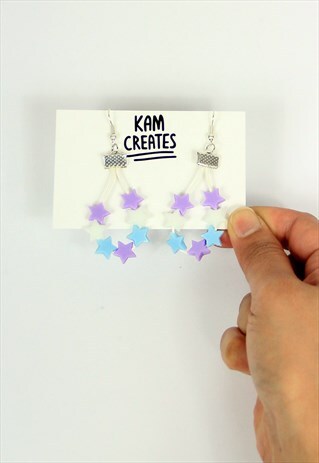 FUN PASTEL STAR BEAD EARRINGS