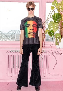 Vintage Bob Marley print t-shirt in charcoal black