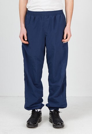 VINTAGE RETRO NAVY ADIDAS TRACK JOGGERS BOTTOMS